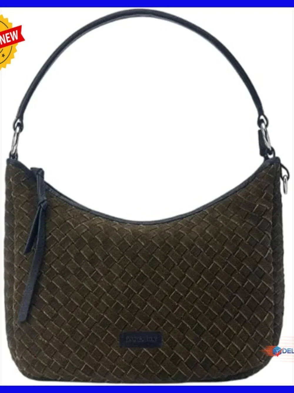 Medium Suede Leather Hand Woven Hobo Bag with Adjustable Strap